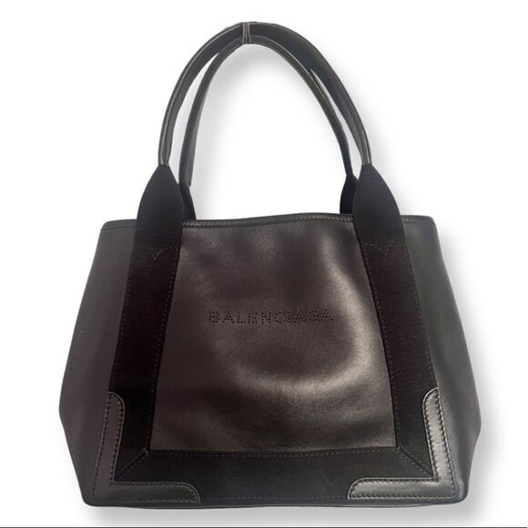 Balenciaga Navy Cabas Small Leather Tote Black - Picture 1 of 11